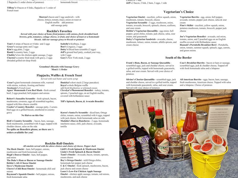 Granite Rock Grill Menu