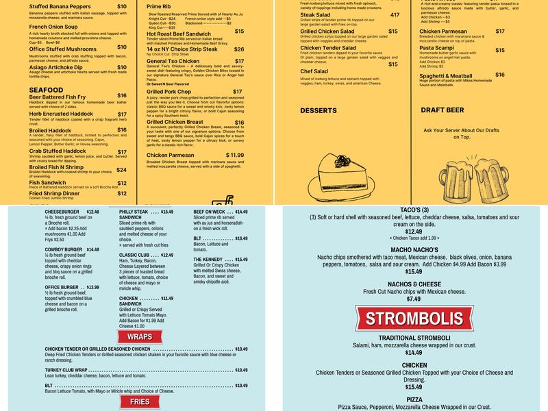 Office Restaurant Menu