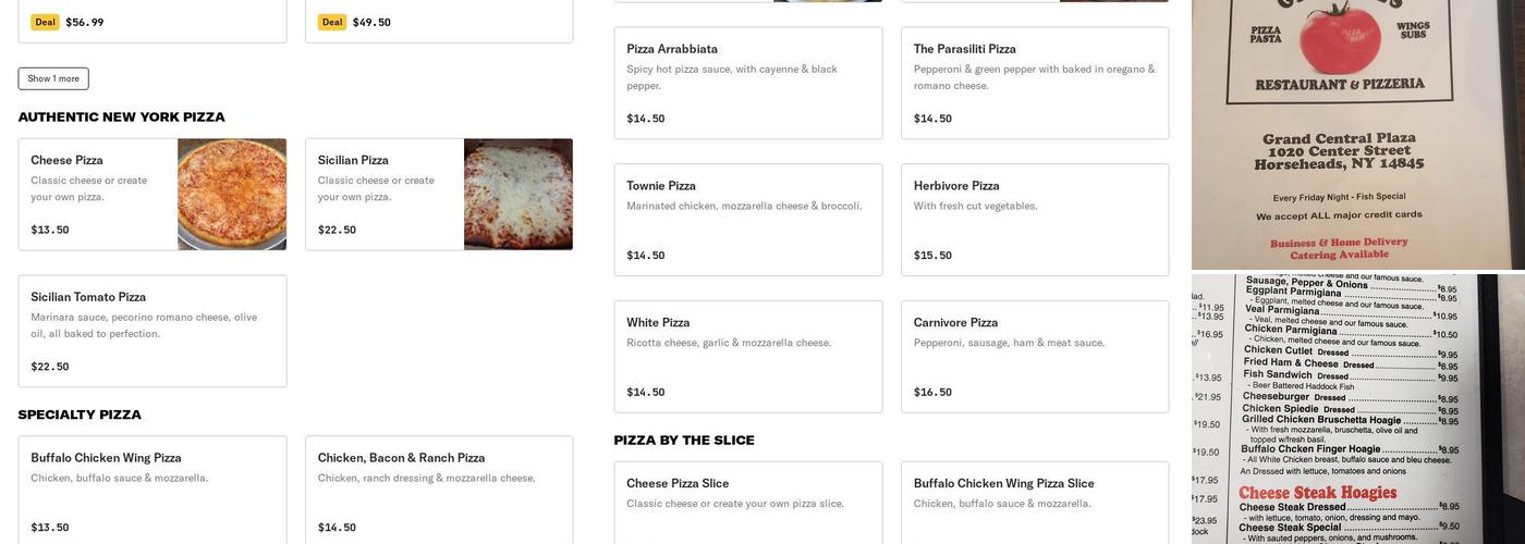 Giuseppe's Menu