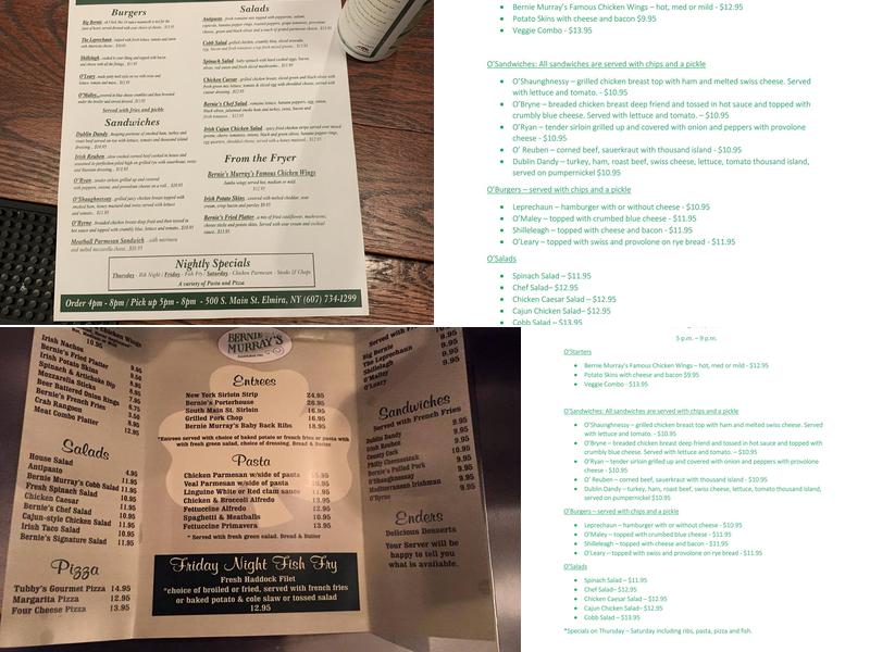 Bernie Murray's Menu