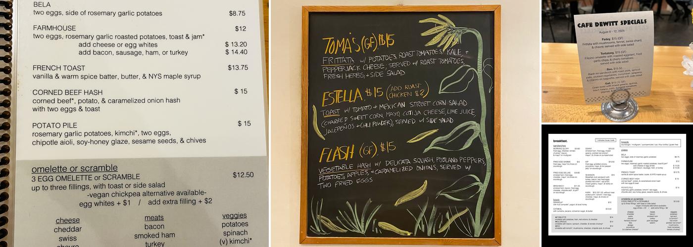 Cafe Dewitt Menu