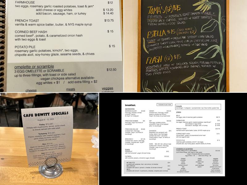 Cafe Dewitt Menu