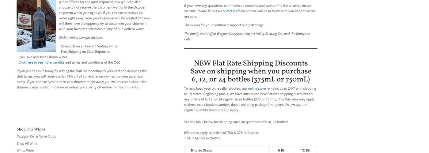 Wagner Vineyards Estate Winery Menu