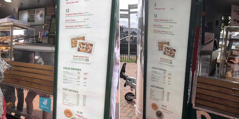 Krispy Kreme Cheshire Oaks Menu
