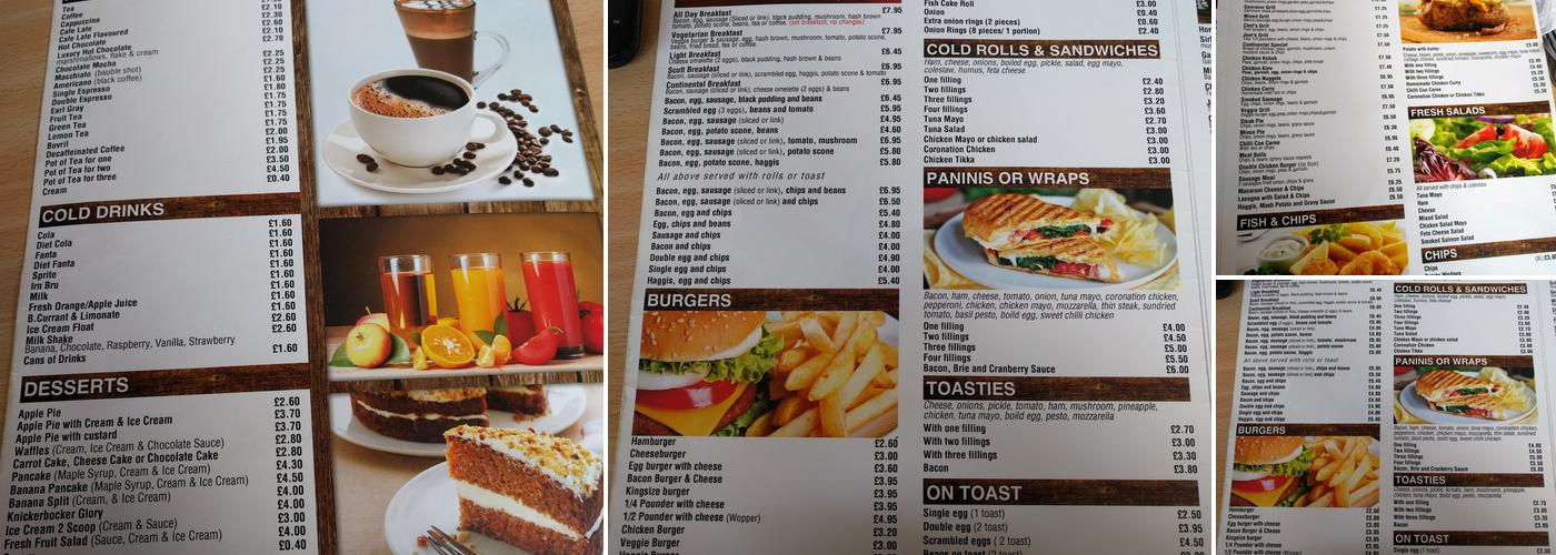 Continental Cafe Menu