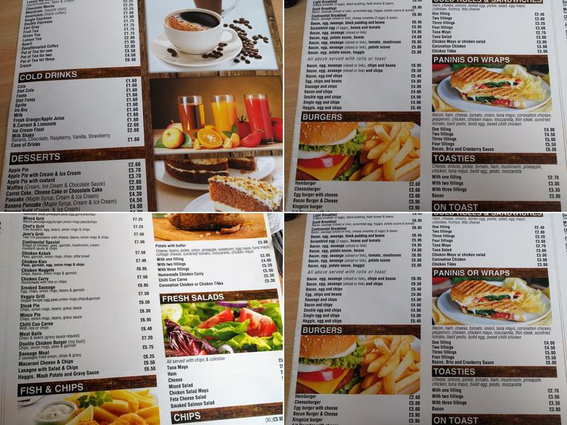 Continental Cafe Menu