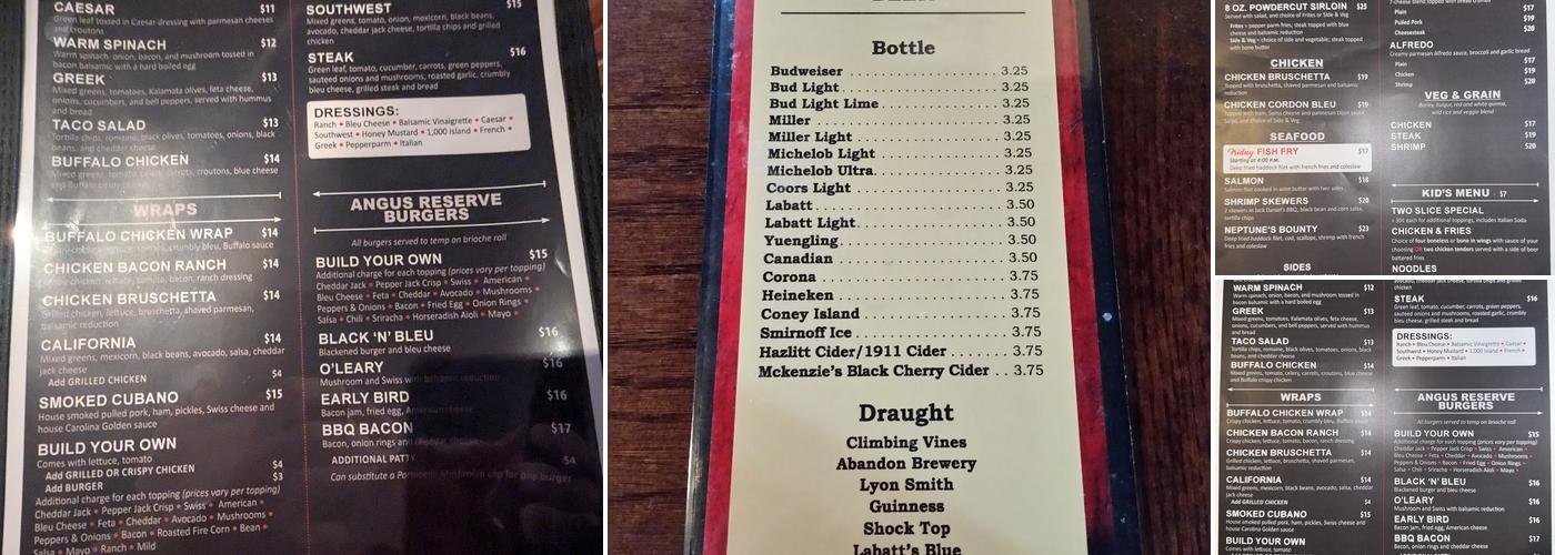 Silverbird Woodfired Menu