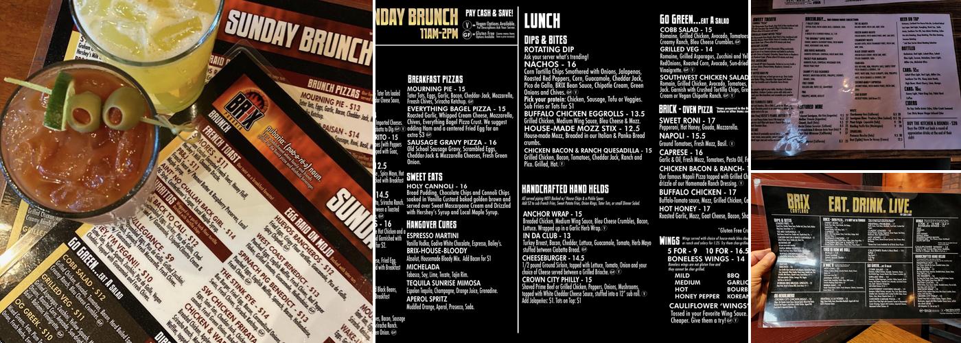 BRIX - brick oven pub Menu