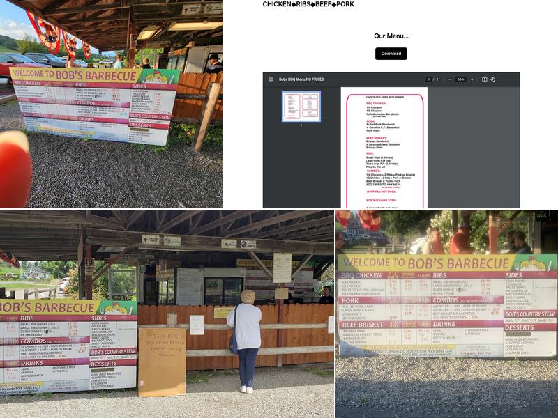 Bob's Barbecue Menu