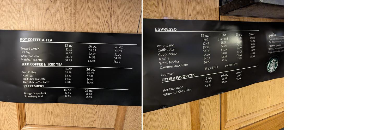 Rusty's Menu