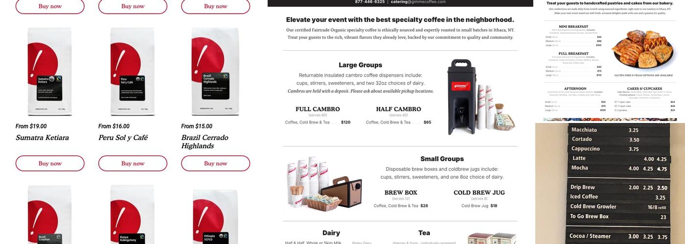 Gimme! Coffee - Community Corners Menu