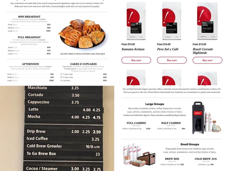 Gimme! Coffee - Community Corners Menu