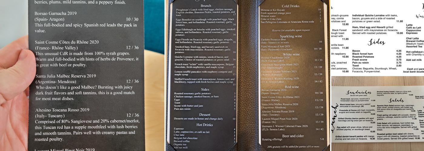 Alléchant Menu