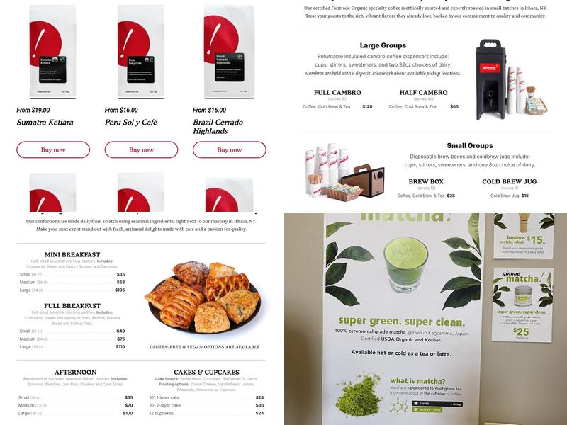 Gimme! Coffee - Cayuga St. Menu