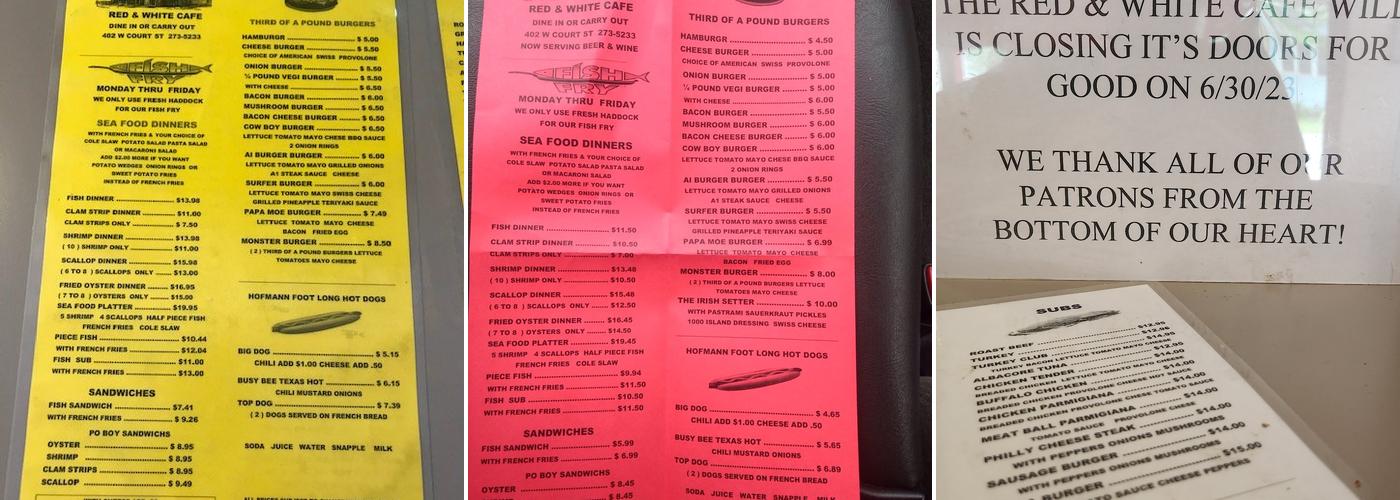 Red & White Cafe Menu