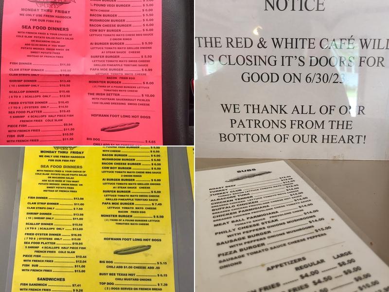 Red & White Cafe Menu