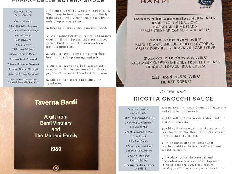 Taverna Banfi Menu