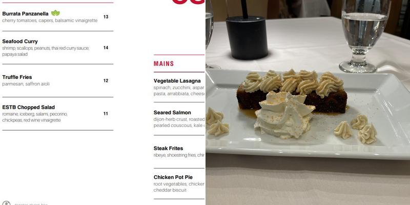 The Establishment Menu