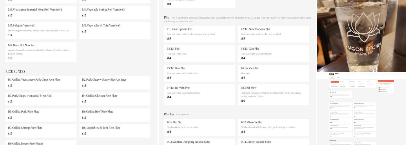 Saigon Kitchen Menu