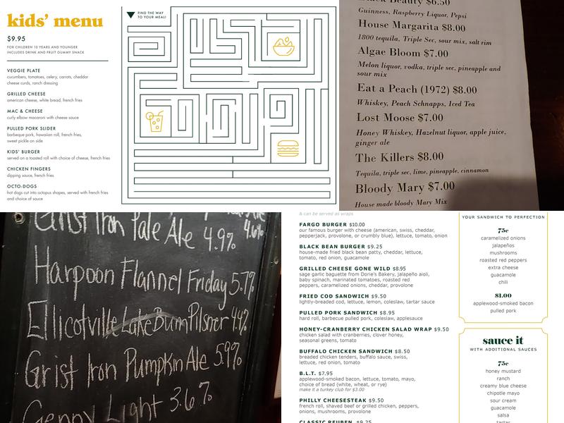 Fargo Bar & Grill Menu