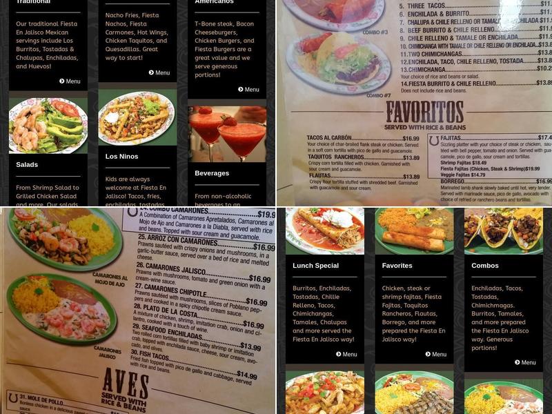Fiesta En Jalisco Menu