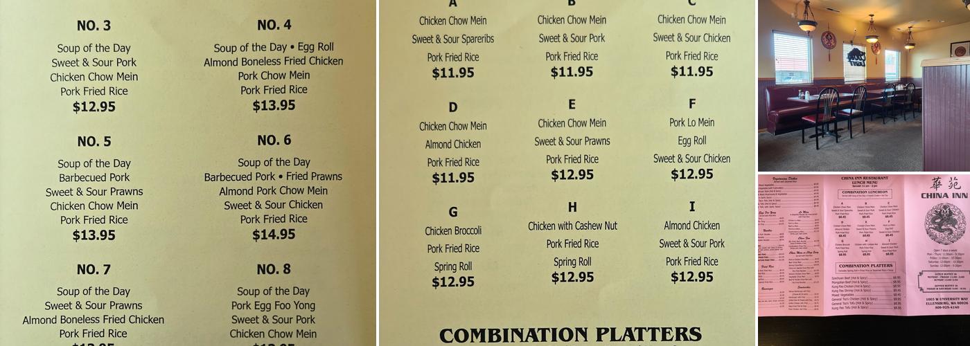 China Inn Restaurant Menu