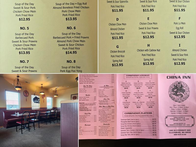 China Inn Restaurant Menu