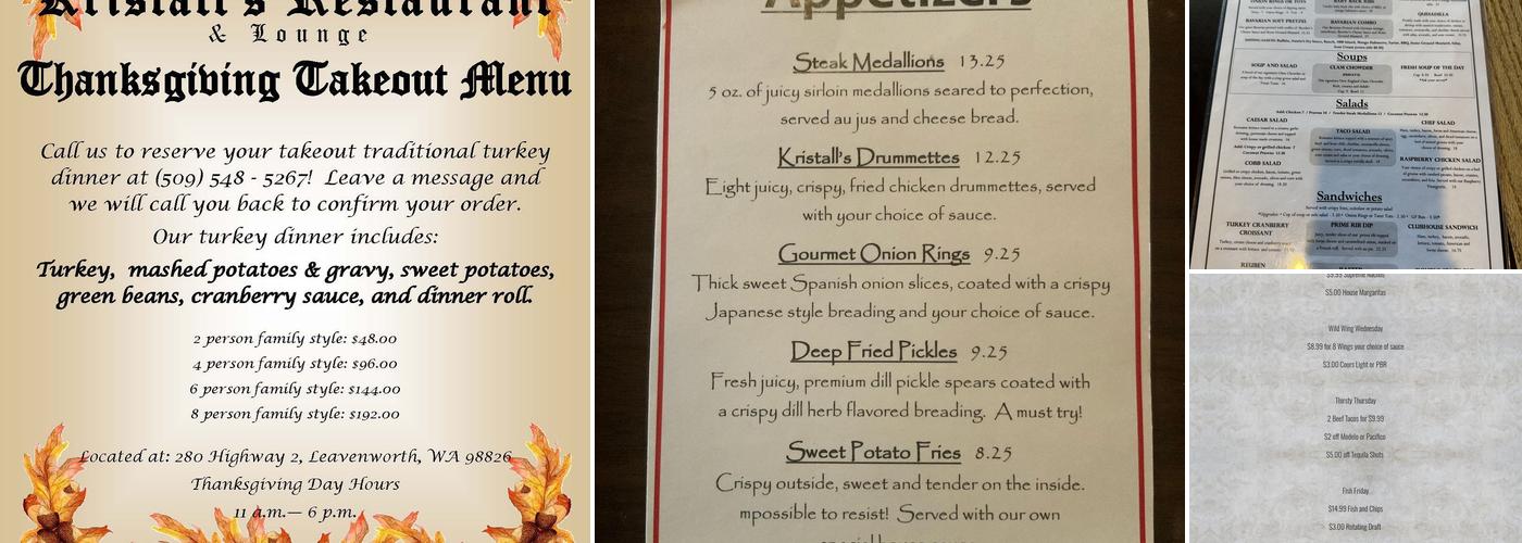 Kristall's Restaurant & Lounge Menu
