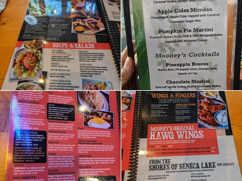 Mooney's Sports Bar & Grill Menu