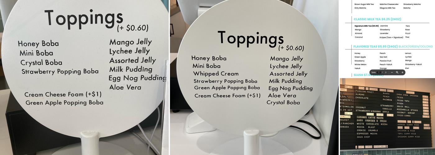 Boba Chew! Chew! Menu