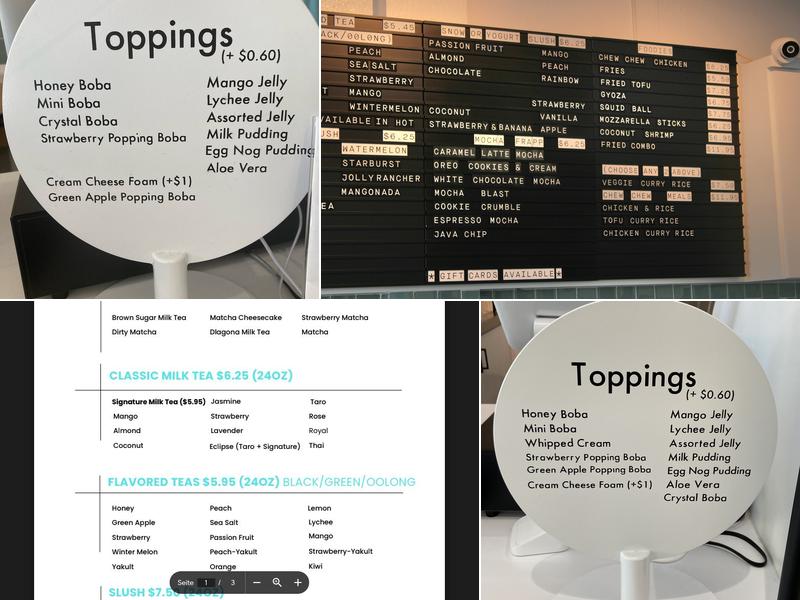 Boba Chew! Chew! Menu