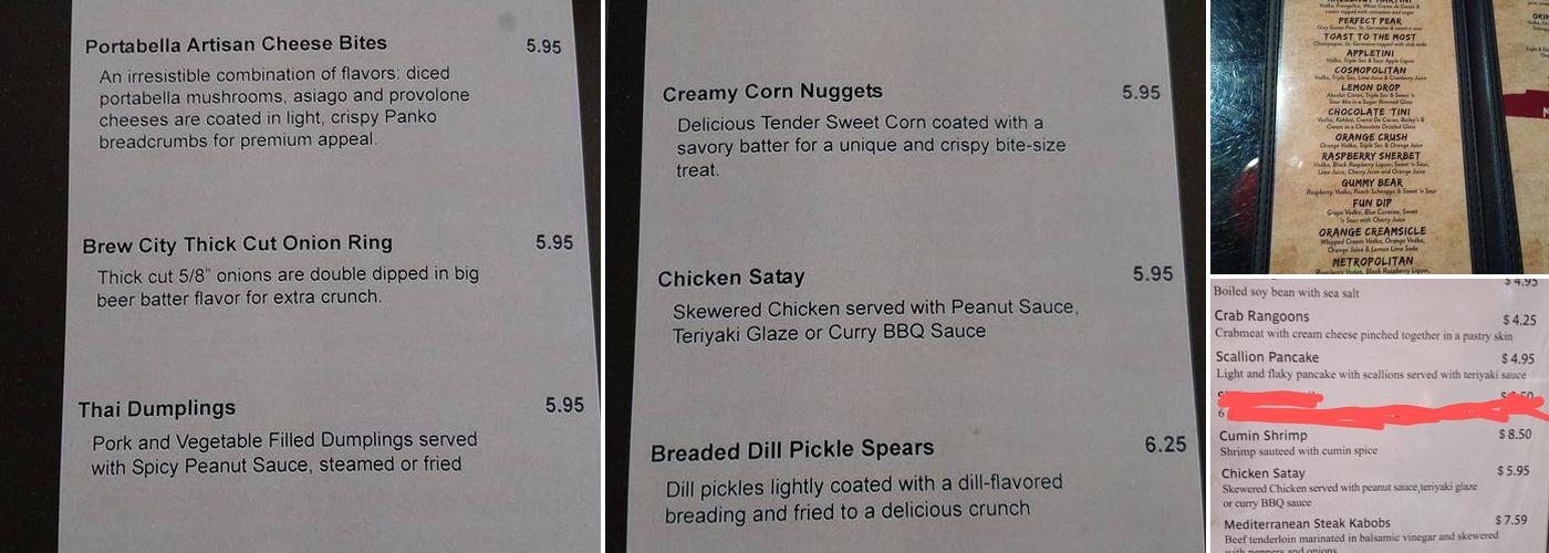 Simon's Menu