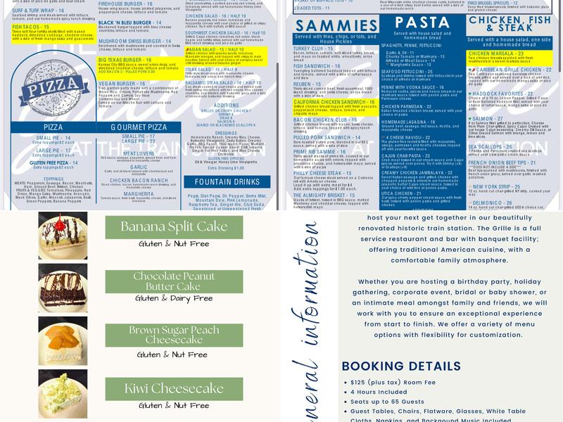 The Grille at The Train Station Menu