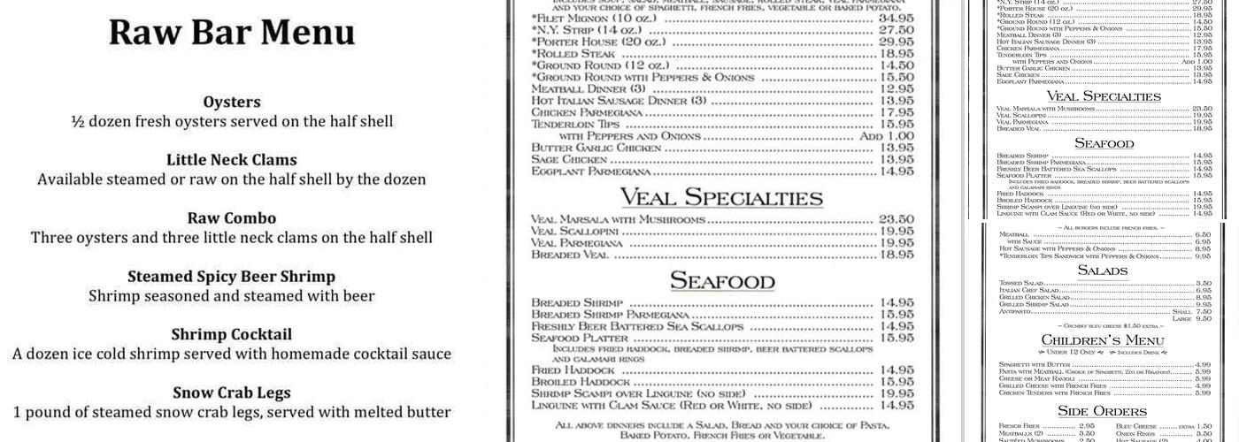 Yanuzzi's Menu