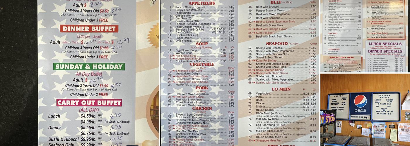 Fortune Buffet Menu