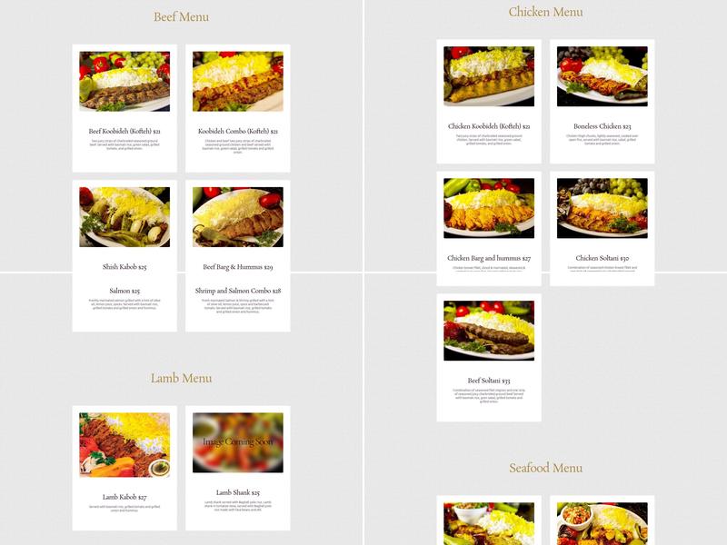 Jasmine Mediterranean & Persian Cuisine Menu