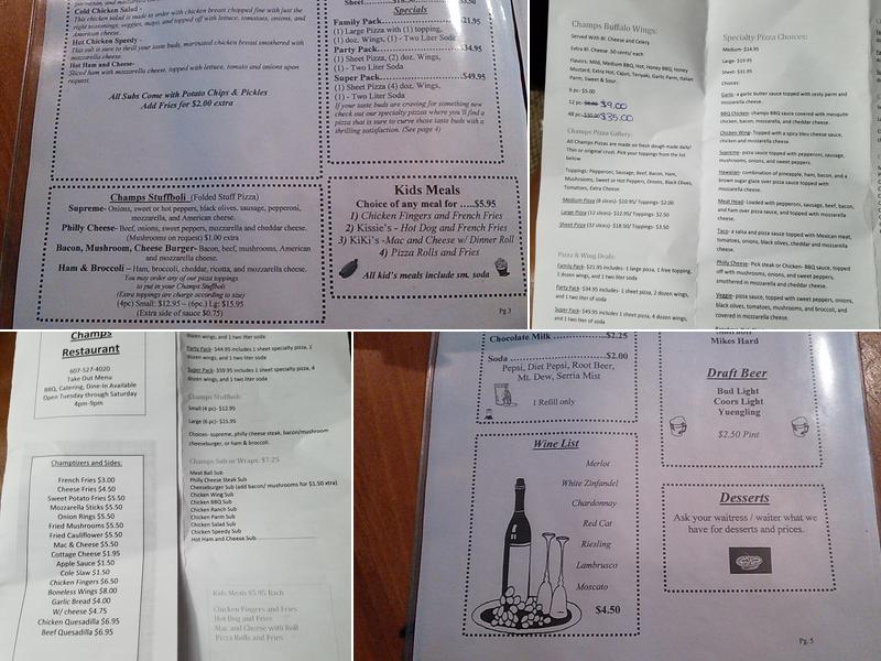 Champs Menu
