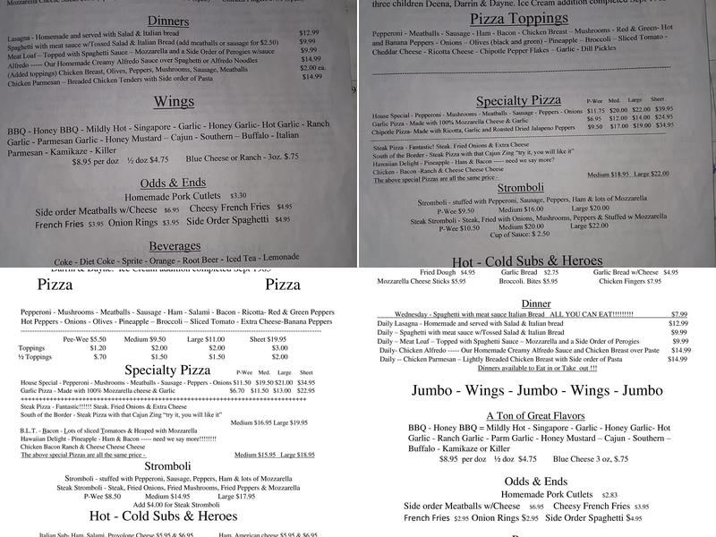 3 D's Pizza Menu