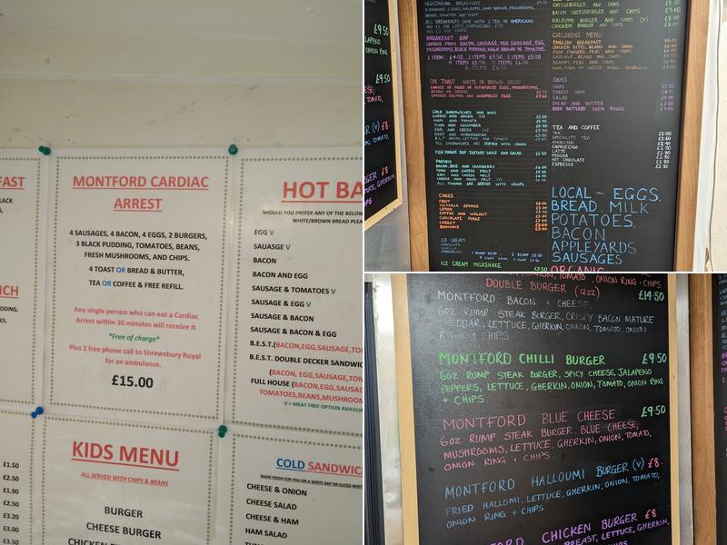 Montford Bridge Cafe Menu