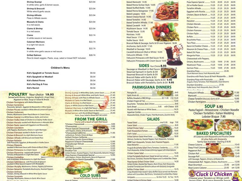 Pizza Express (Mt. Arlington) Menu