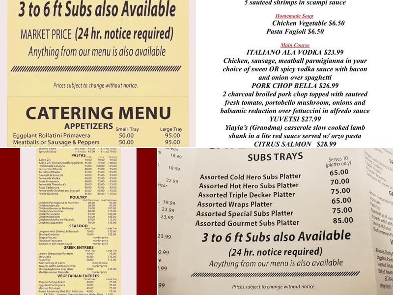 Theodora's Family Restaurant and Pizza Menu