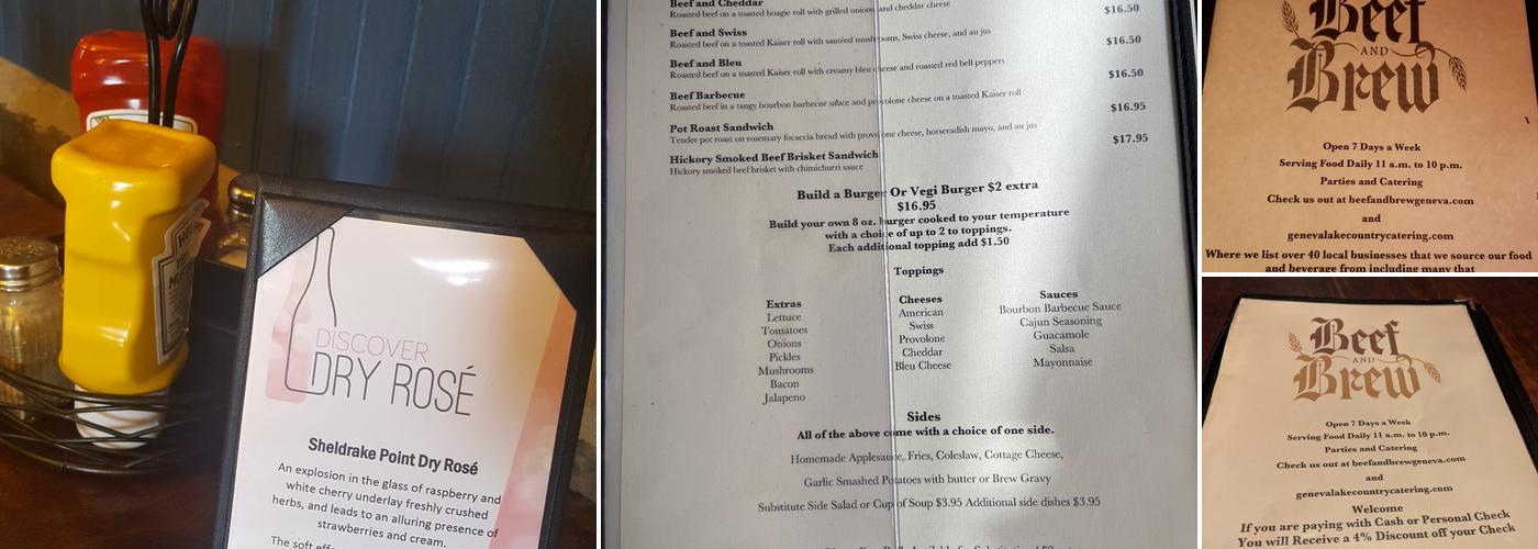 Beef & Brew Menu