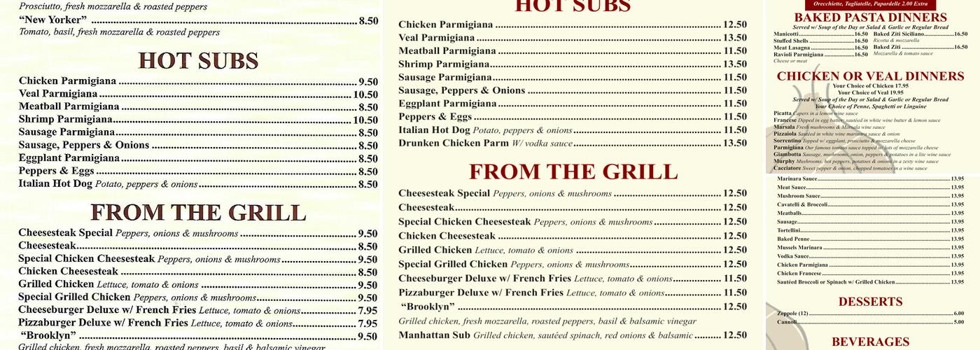 Delizia Pizza Kitchen (Dover) Menu