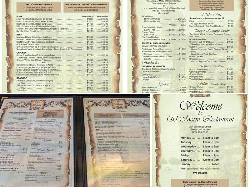 El Morro Restaurant Menu