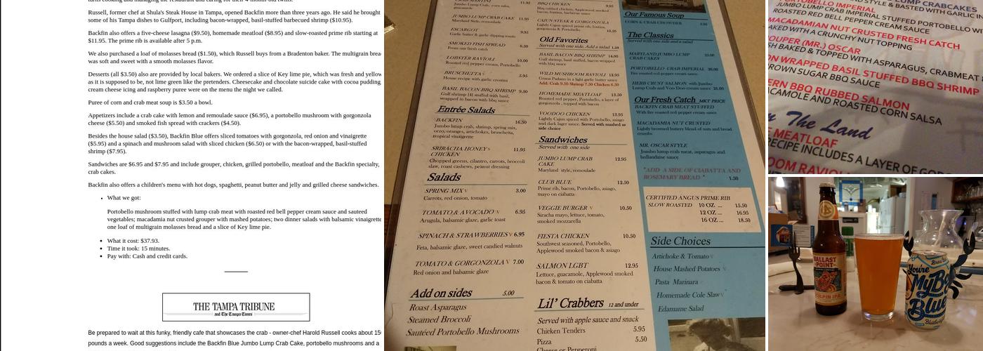 Backfin Blue Cafe Menu