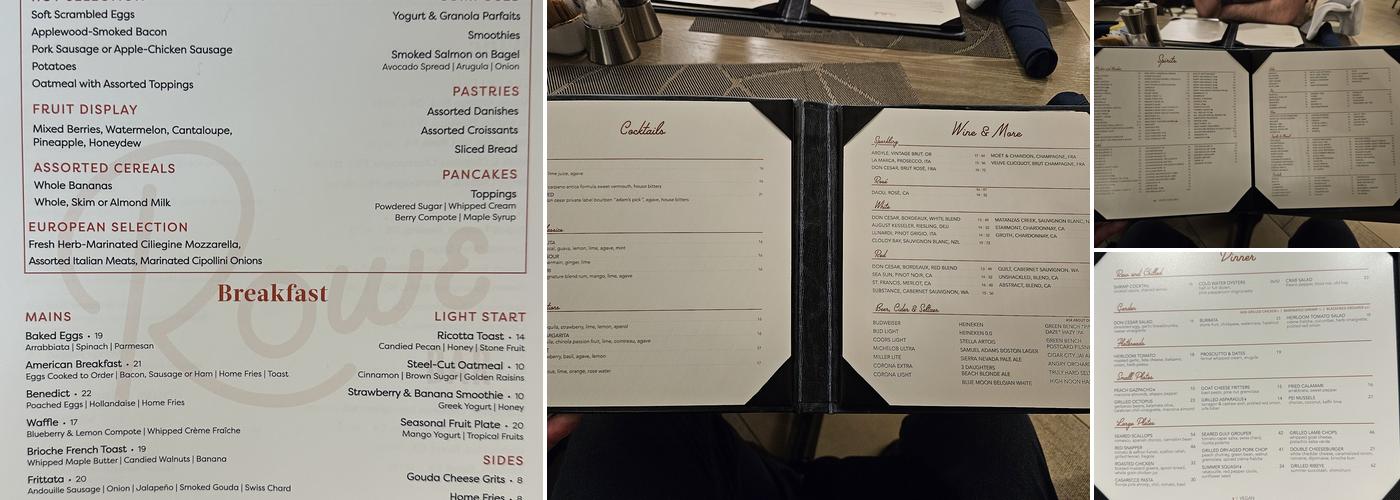 Society Table Menu