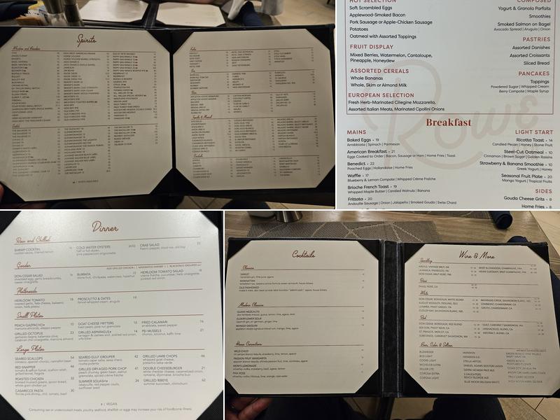 Society Table Menu