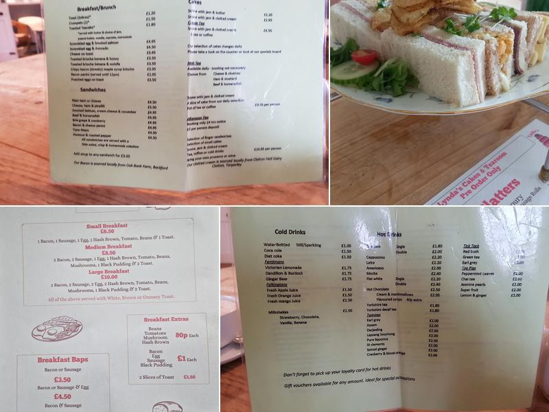 Lynda's cakes and Tearoom Menu
