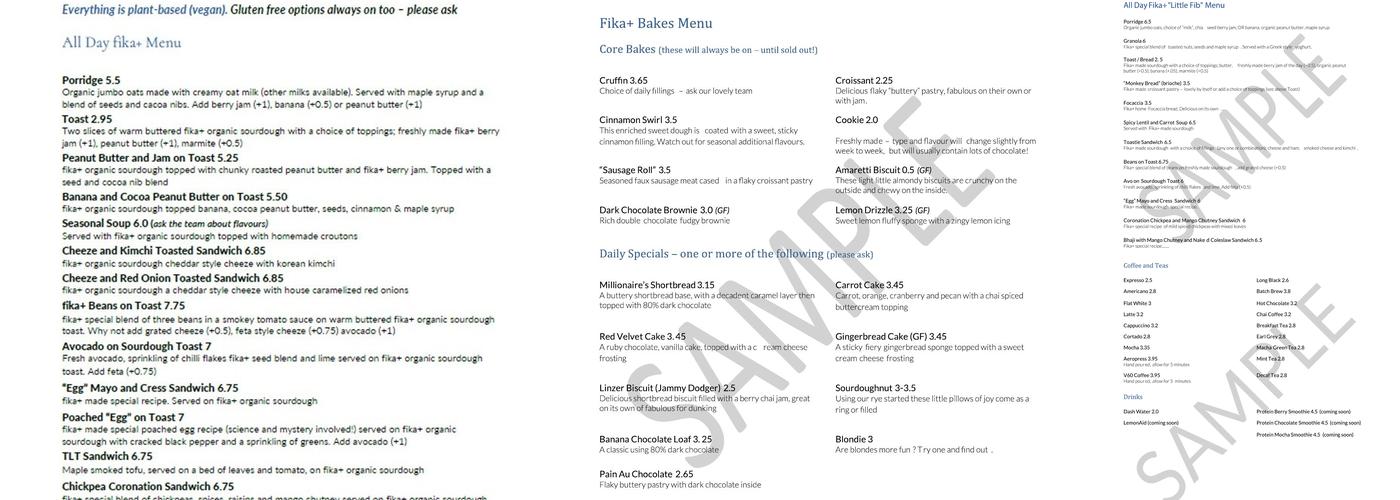 Fika+ Menu