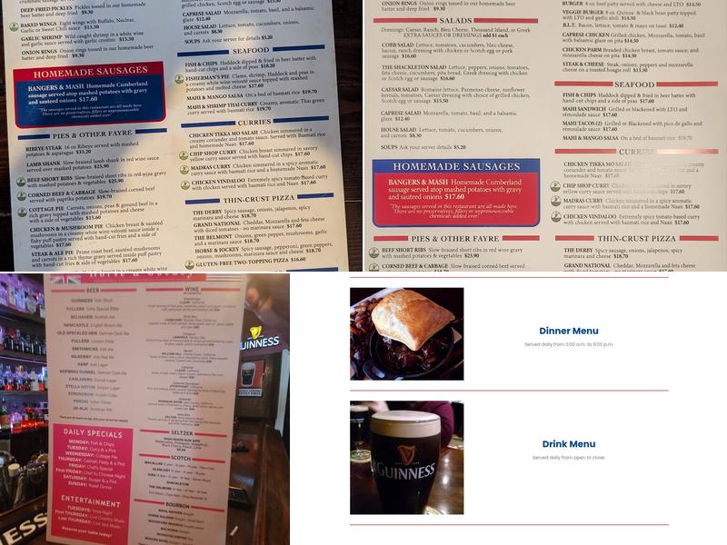 The Horse & Jockey Menu